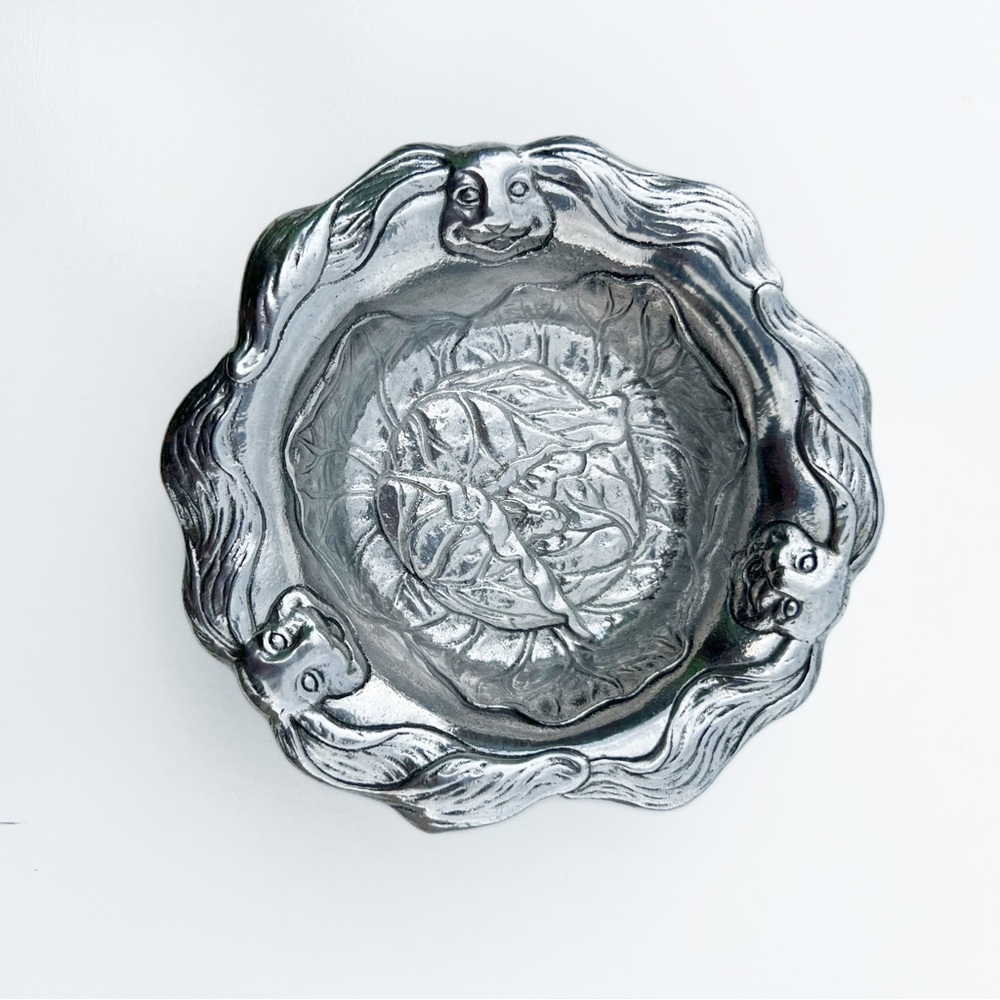 Arthur Court Vintage Bunny Aluminum Bowl
